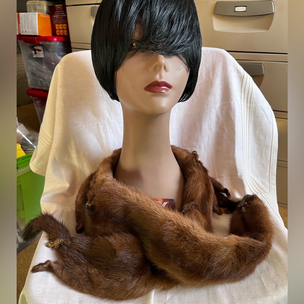 Vintage Authentic Pleasant Valley Farm PA, Mink Fur Stole.